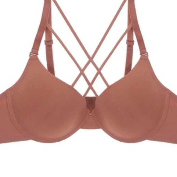 Youmita Cedarwood Plunge Cage Front 34B Push Up Bra NWT - Picture 6 of 7